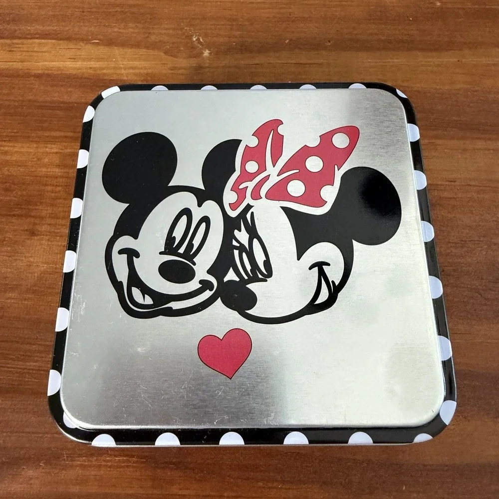 Mickey Minnie Mouse Stainless Steel Heart Necklace With Tin‎ NIB